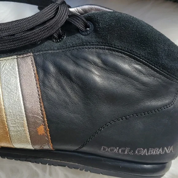 Dolce & Gabbana Black Leather Casual Sneaker sz 11 🎉 Host Pick - Picture 11 of 13
